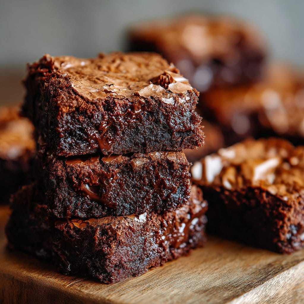 Double Fudge Brownies with Crinkle Tops