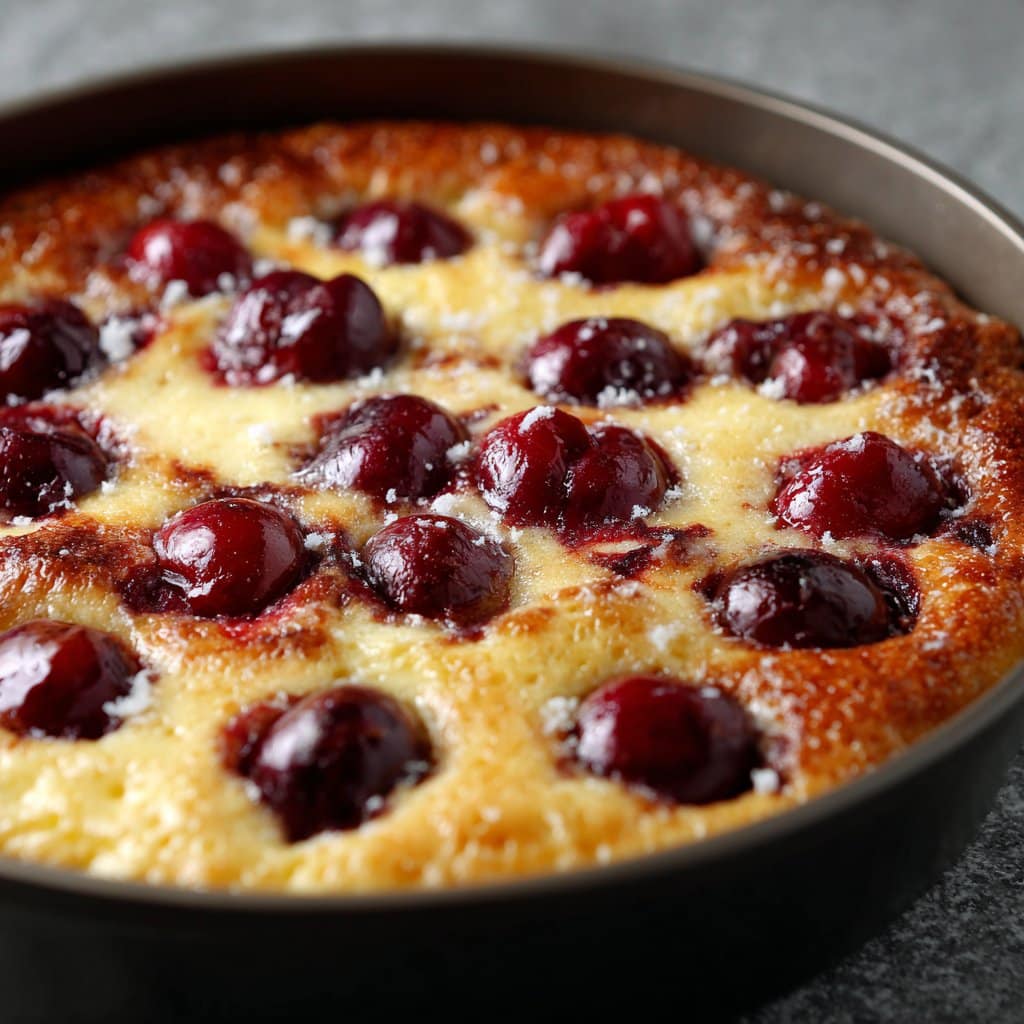 Simple Cherry Clafoutis with Vanilla Custard