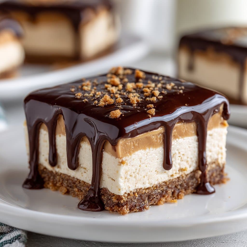 No-Bake Chocolate Peanut Butter Cheesecake Bars
