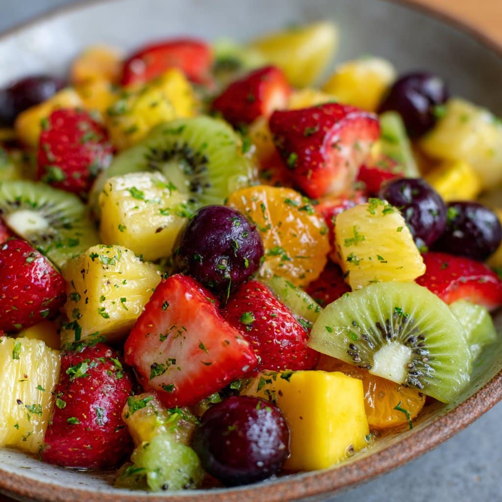 Fresh Fruit Salad with Honey Lime Dressing