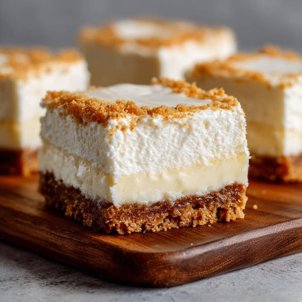 Vanilla Cheesecake Squares with Graham Cracker Base
