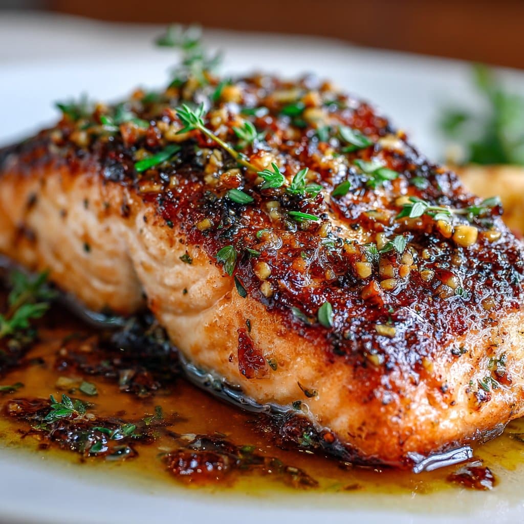 Pan-Seared Salmon with Honey Garlic Glaze