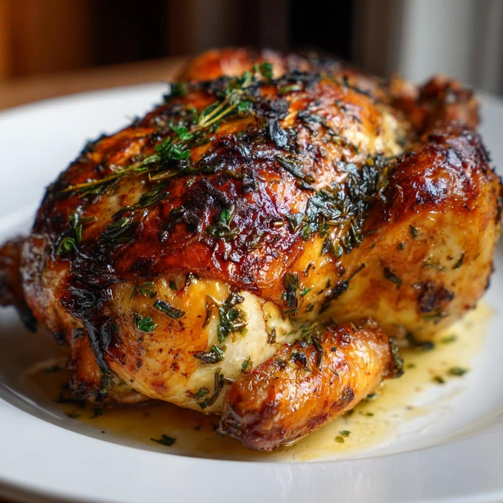 Roasted Chicken with Crispy Herb Skin