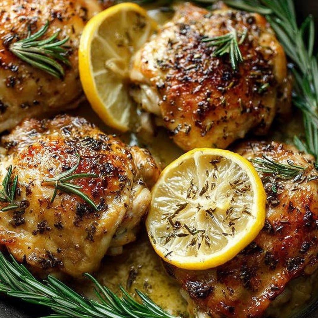 Roasted Chicken Thighs with Lemon and Rosemary