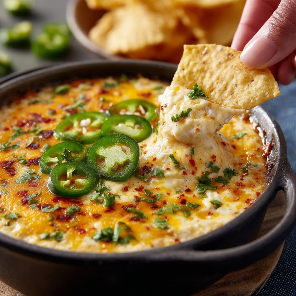 Queso Dip with Jalapeños and Cheddar Cheese