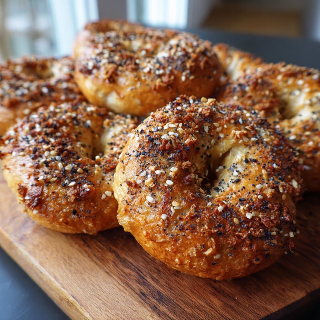 Sourdough Discard Bagels with Everything Seasoning