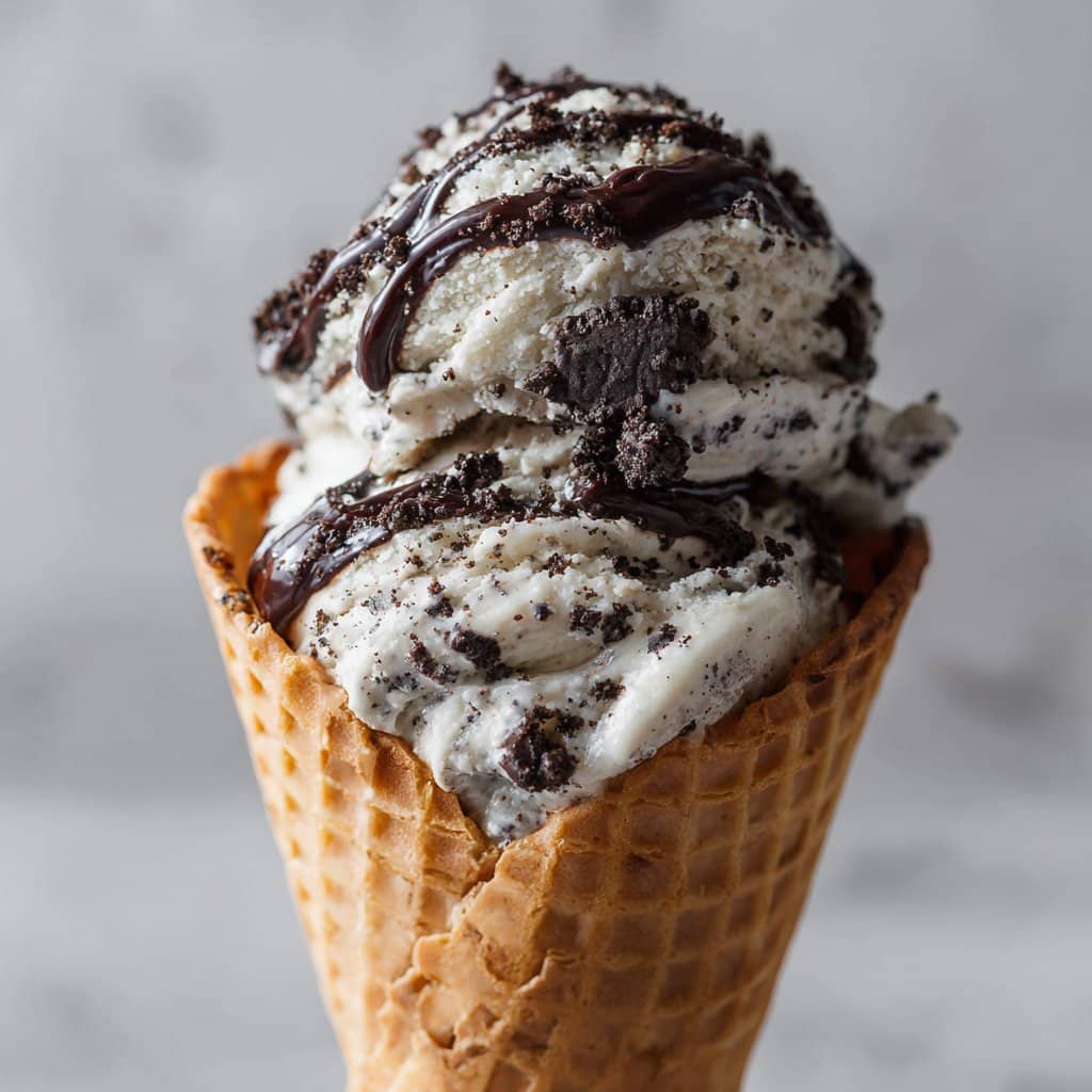 Oreo Ice Cream with Chocolate Fudge Swirl