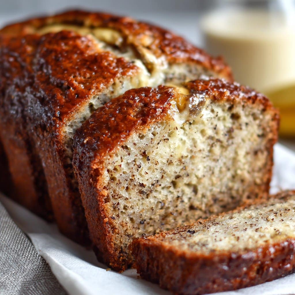4 Ingredient Banana Bread with Soft Center