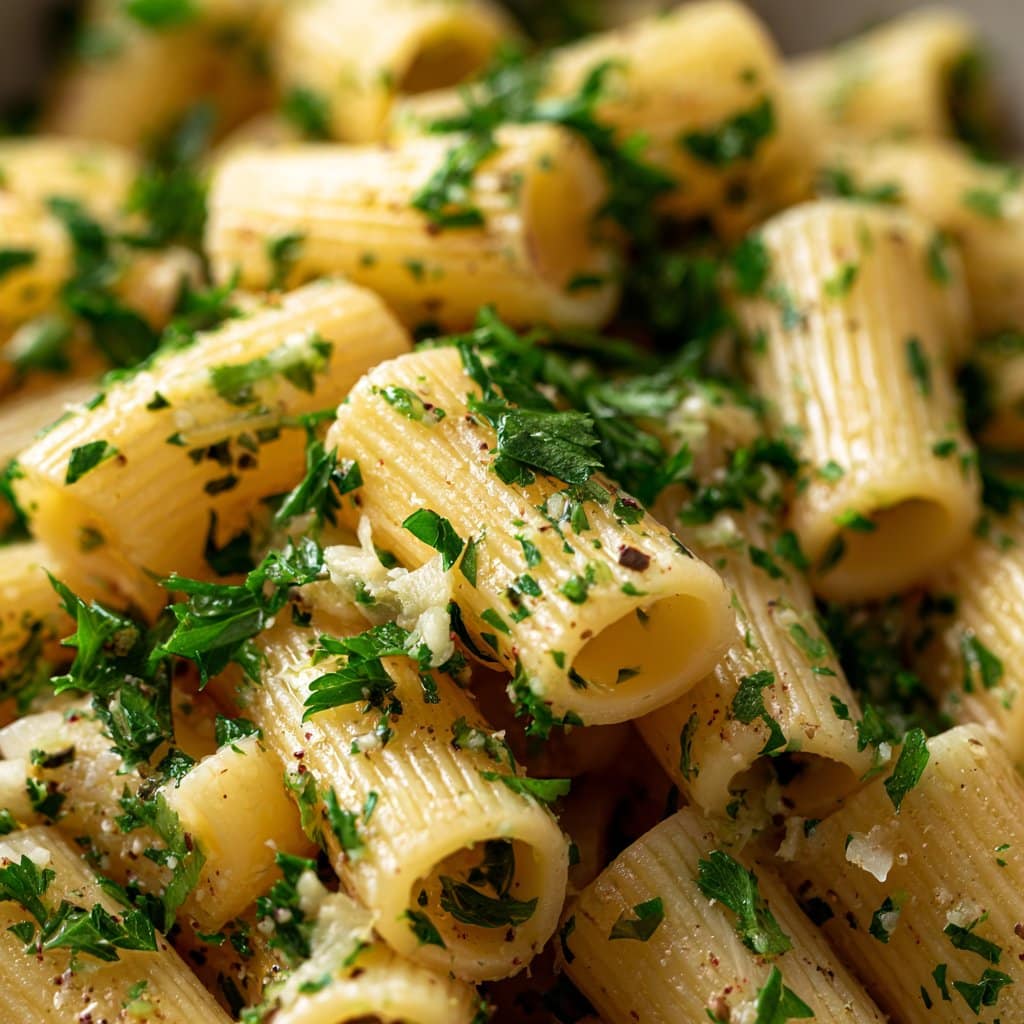 Italian Pasta with Garlic Butter and Fresh Parsley
