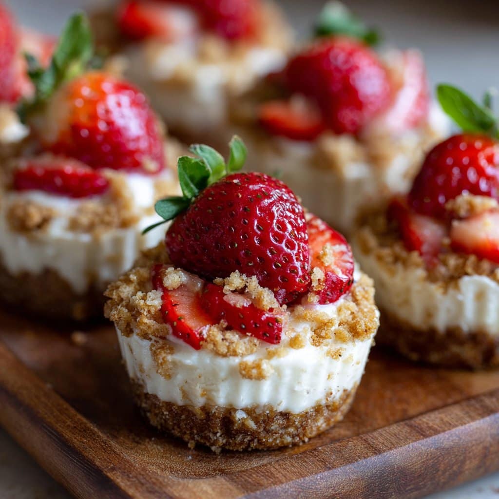 Strawberry Cheesecake Crunch Bites with Cookie Crust