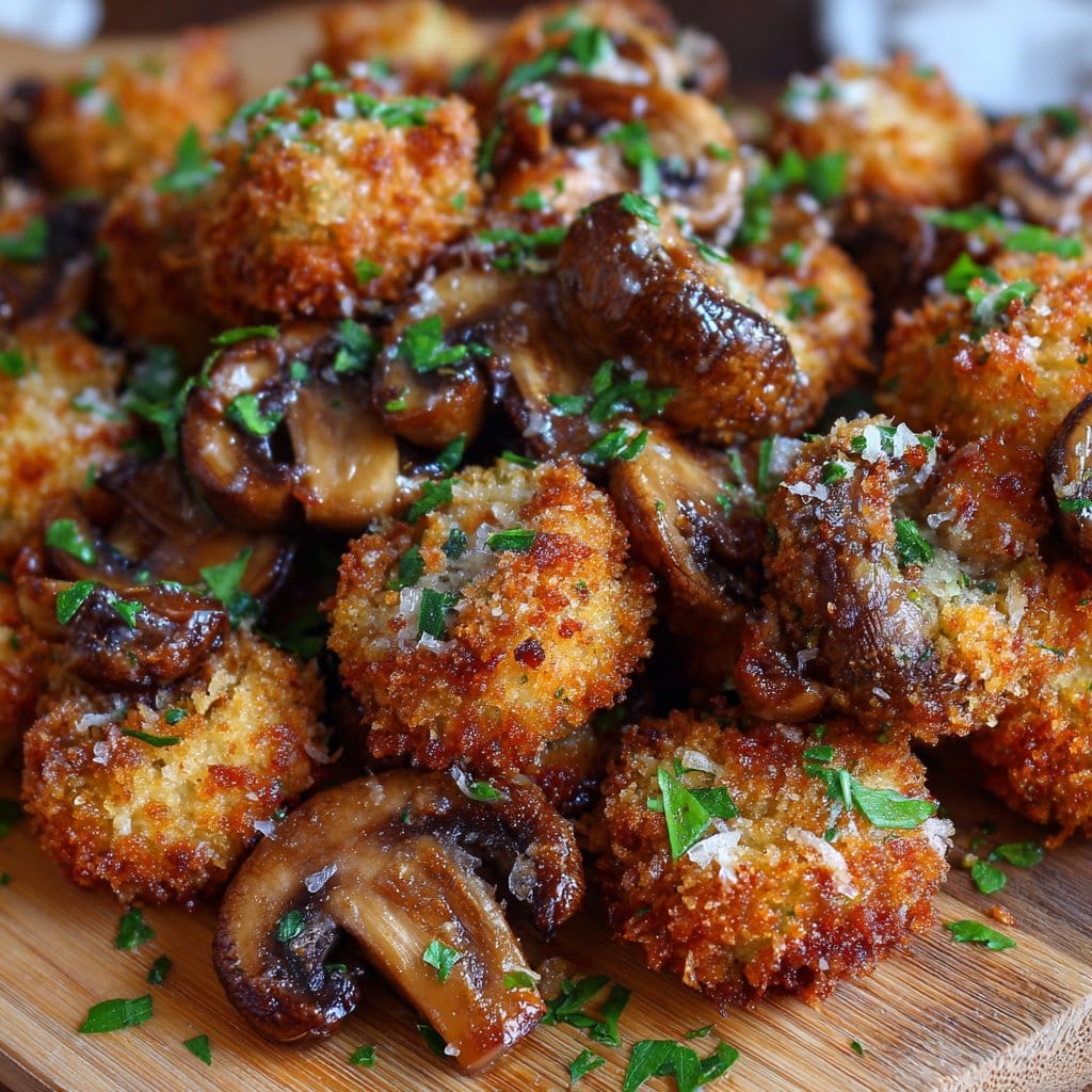 Crispy Garlic Mushroom Bites