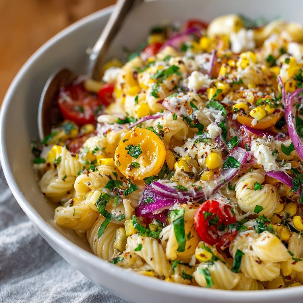 Healthy Street Corn Pasta Salad