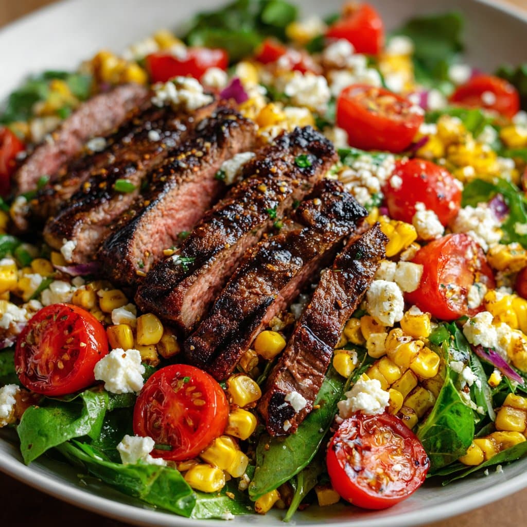 Grilled Balsamic Steak Salad with Sweet Corn