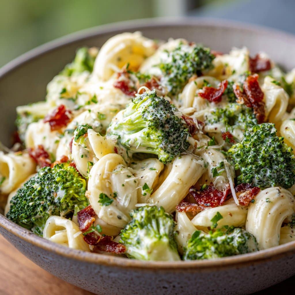 Fresh Broccoli Pasta Salad with Creamy Dressing