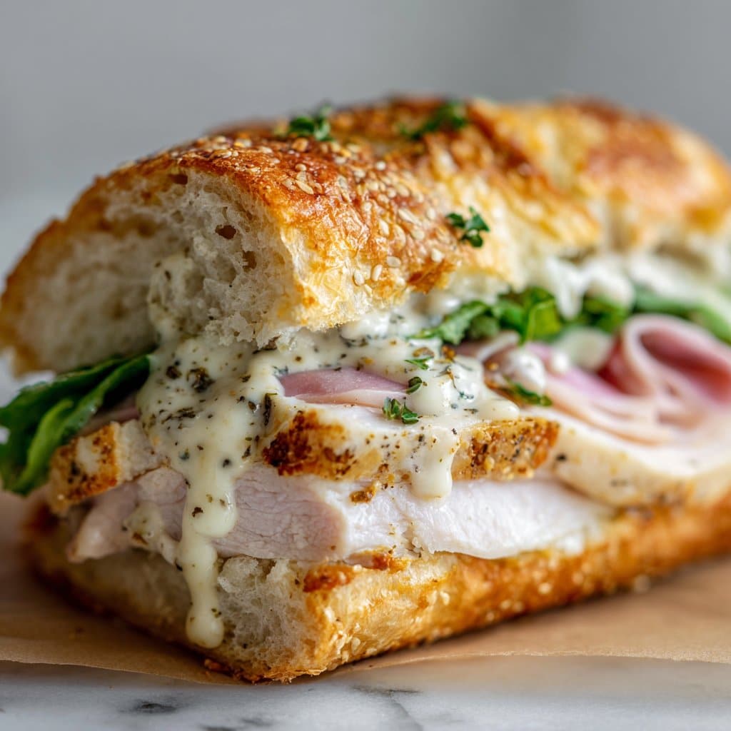 Chicken Cordon Bleu Sandwich with Dijon Mayo