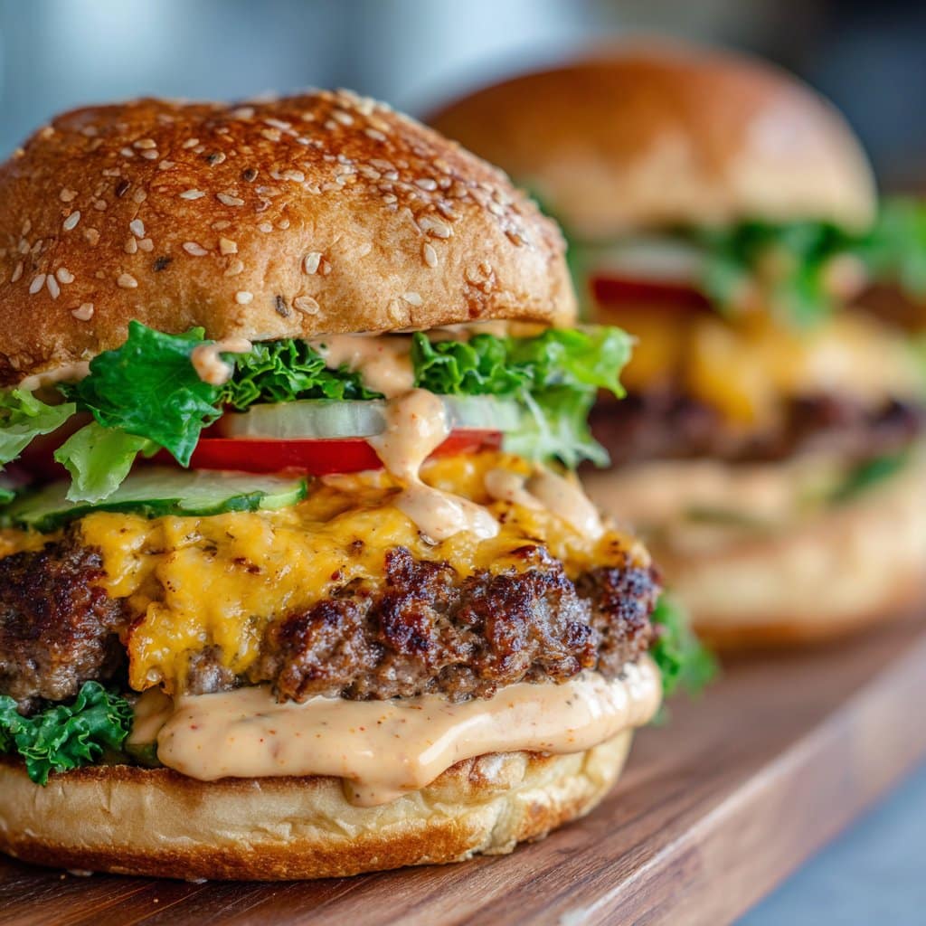 Keto Big Mac Smash Burgers with Special Sauce