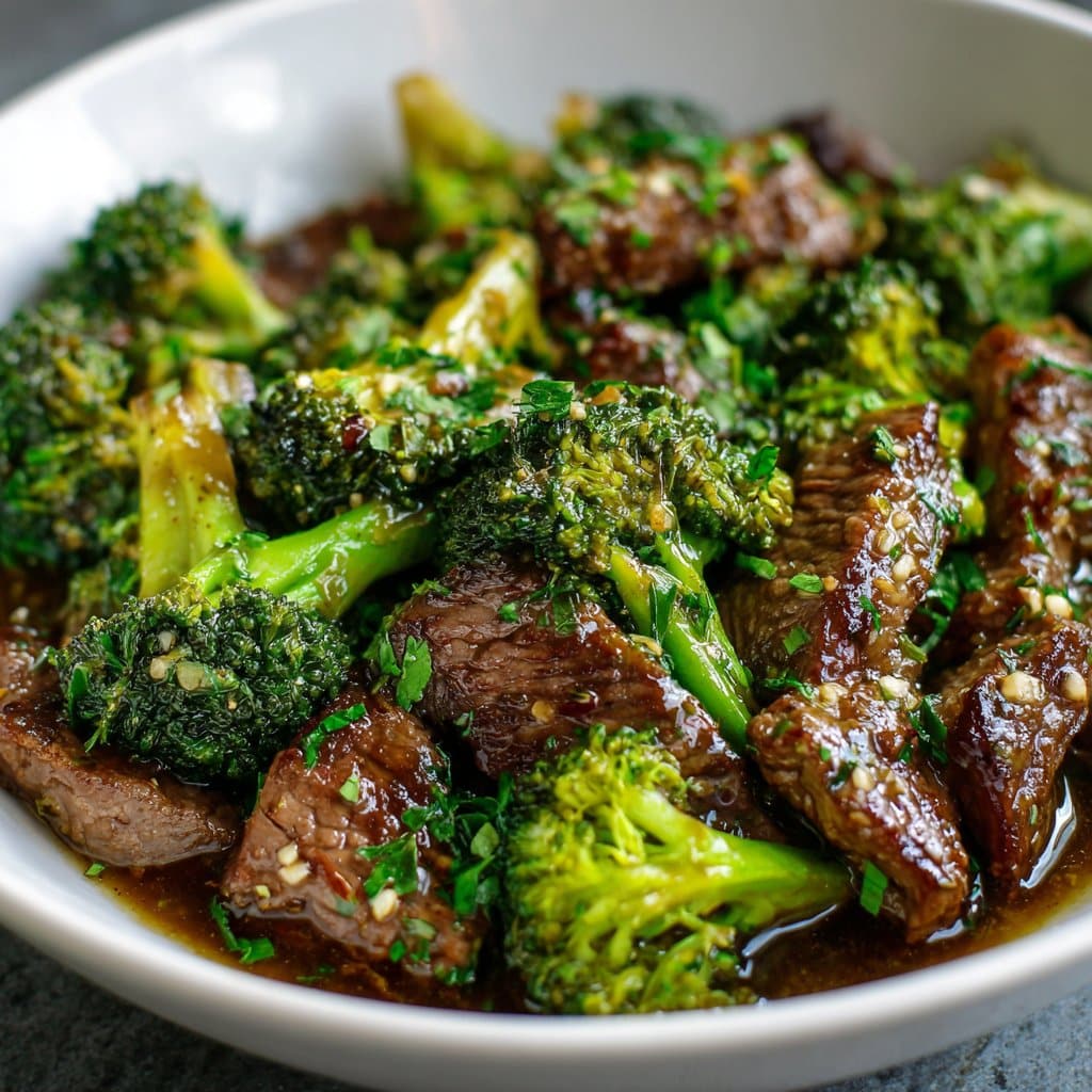 Low Carb Beef and Broccoli in Garlic Sauce
