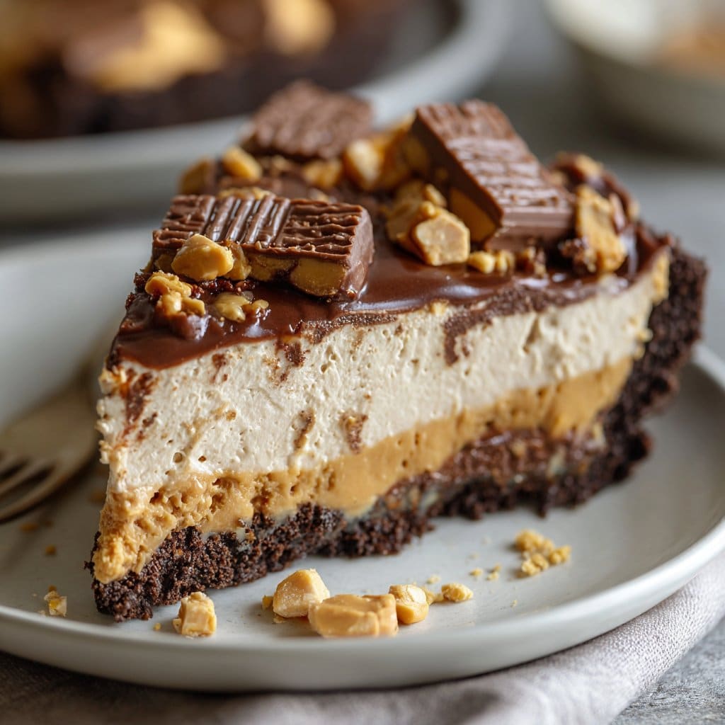 No-Bake Snickers Pie with Peanut Butter