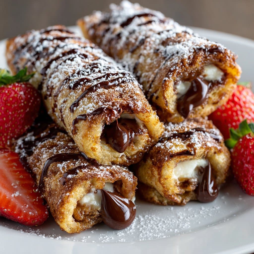 Nutella French Toast Roll-Ups for Easy Breakfast