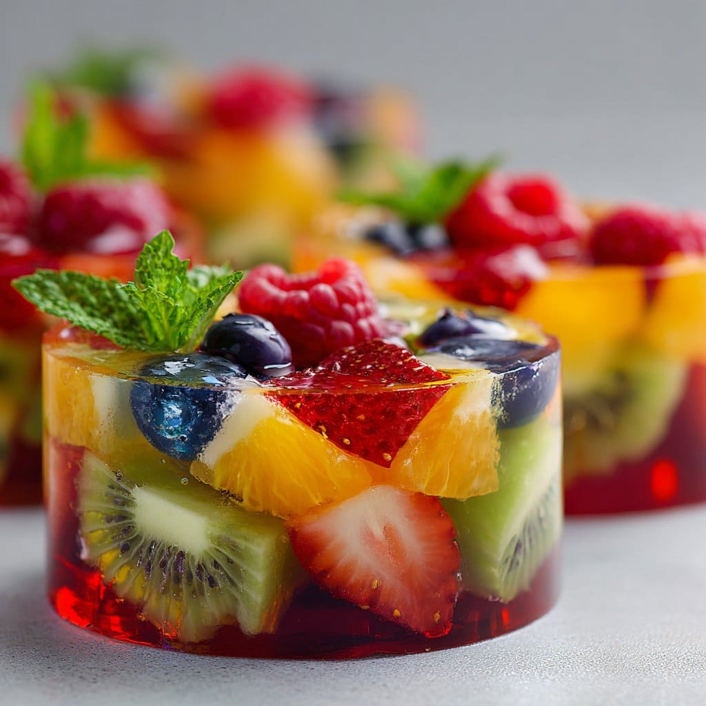 Summer Jello Shots with Fresh Fruit Inside