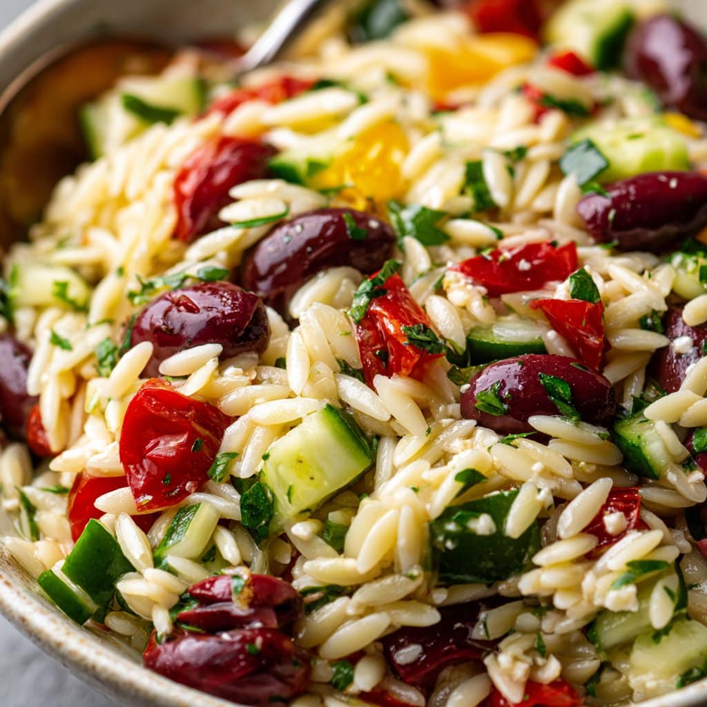 Greek Orzo Salad with Kalamata Olives
