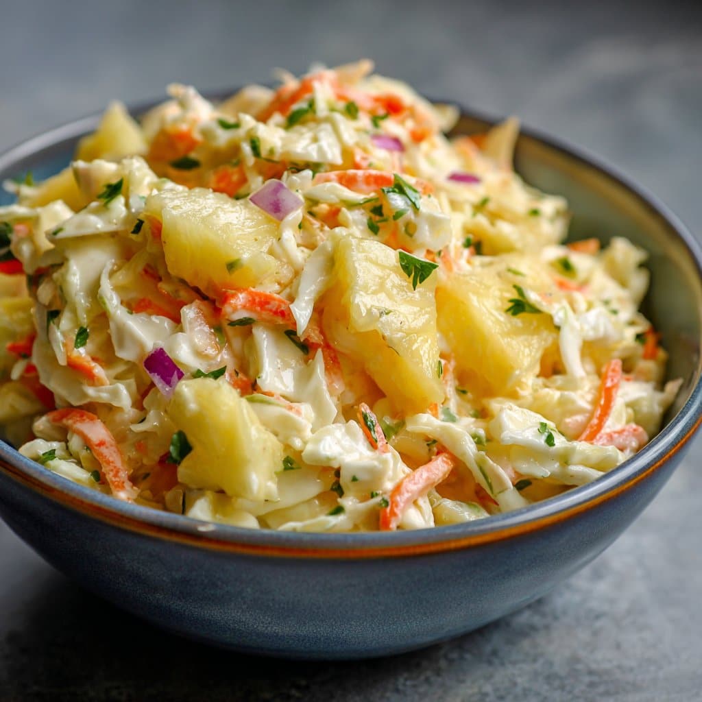Pineapple Coleslaw – Sweet and Crunchy Slaw