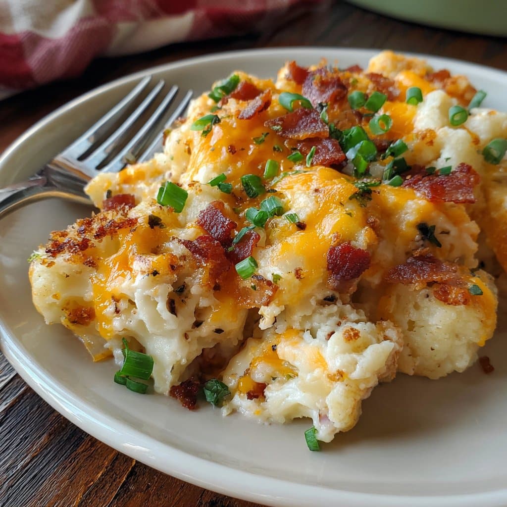 Loaded Cauliflower Casserole – Cheesy & Creamy