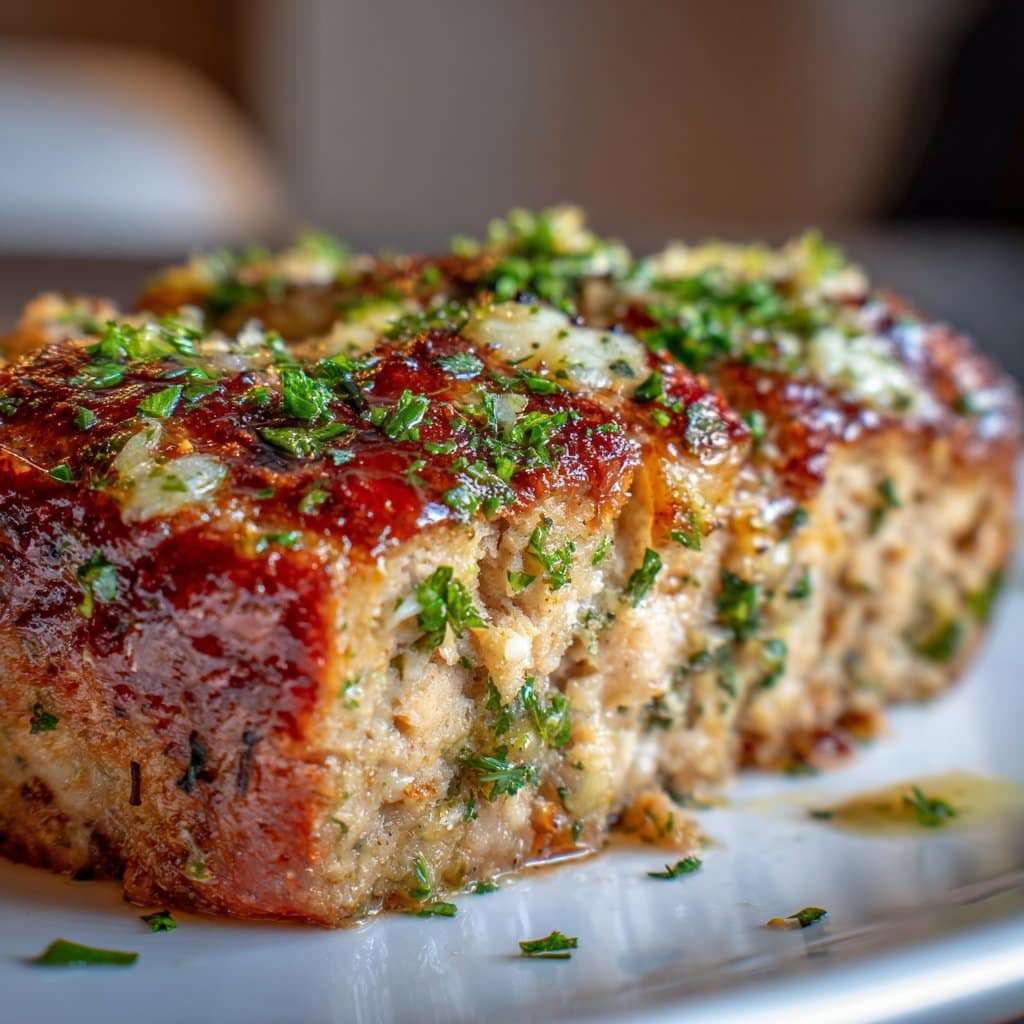 Garlic Parmesan Chicken Meatloaf – So Juicy!