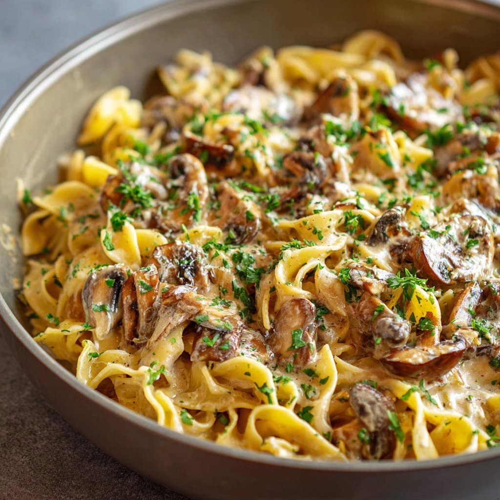 Vegetarian Mushroom Stroganoff with Cream Sauce