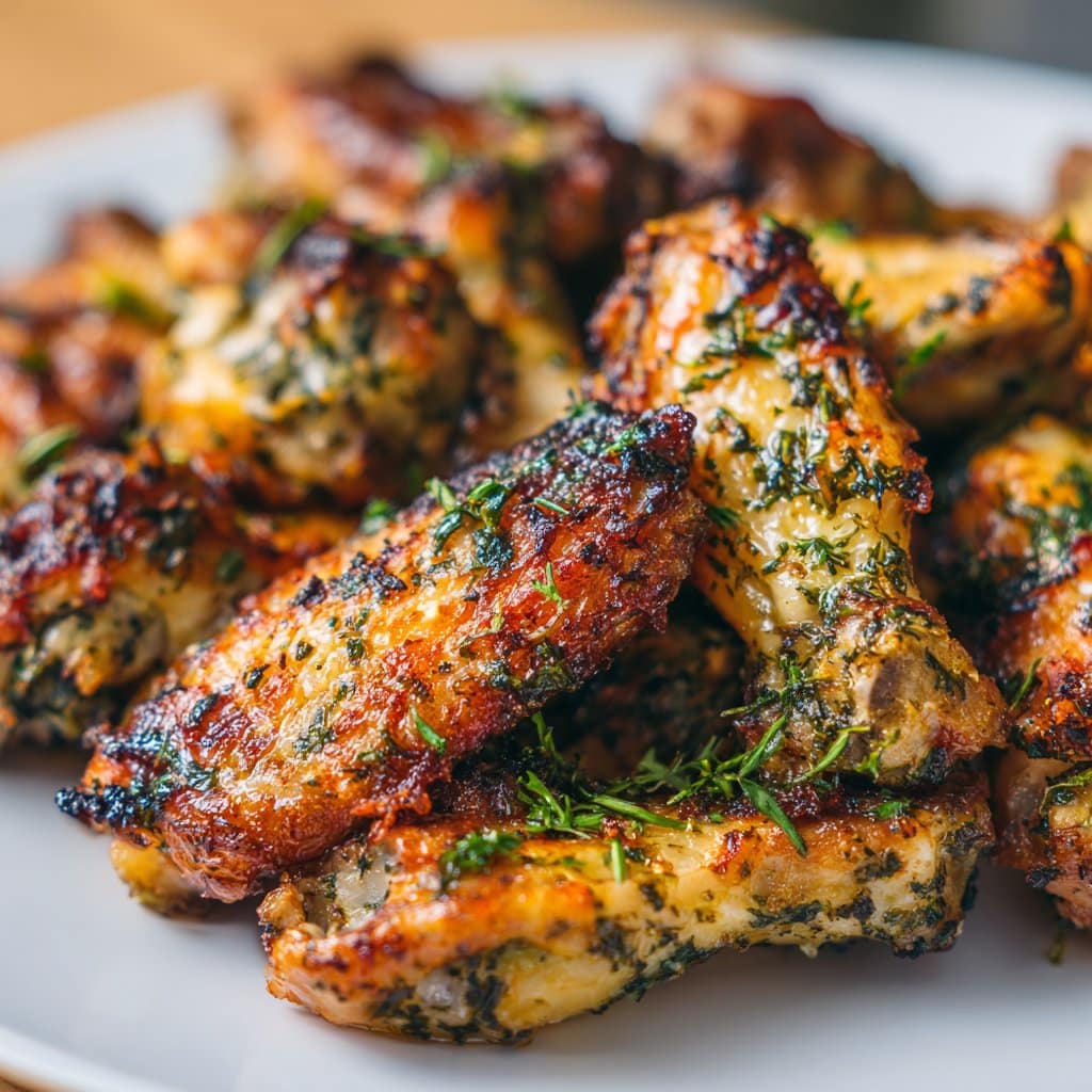 Air Fryer Chicken Wings with Garlic and Herbs