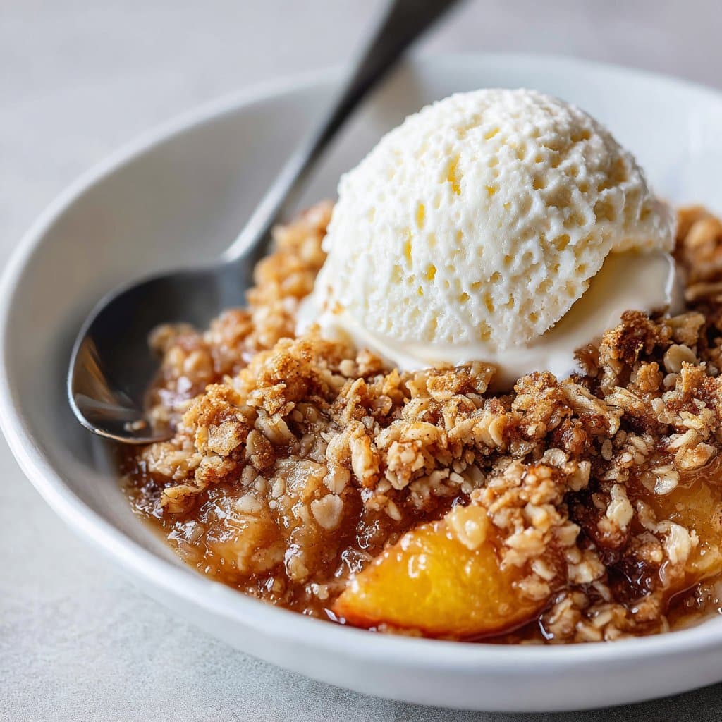 Simple Summer Peach Crisp with Oat Topping