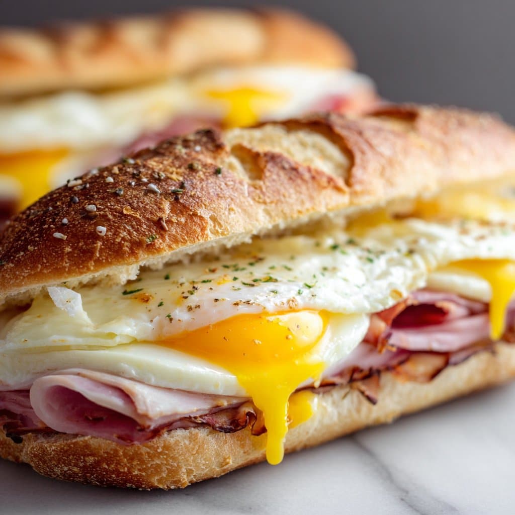 Egg and Ham Breakfast Sandwiches