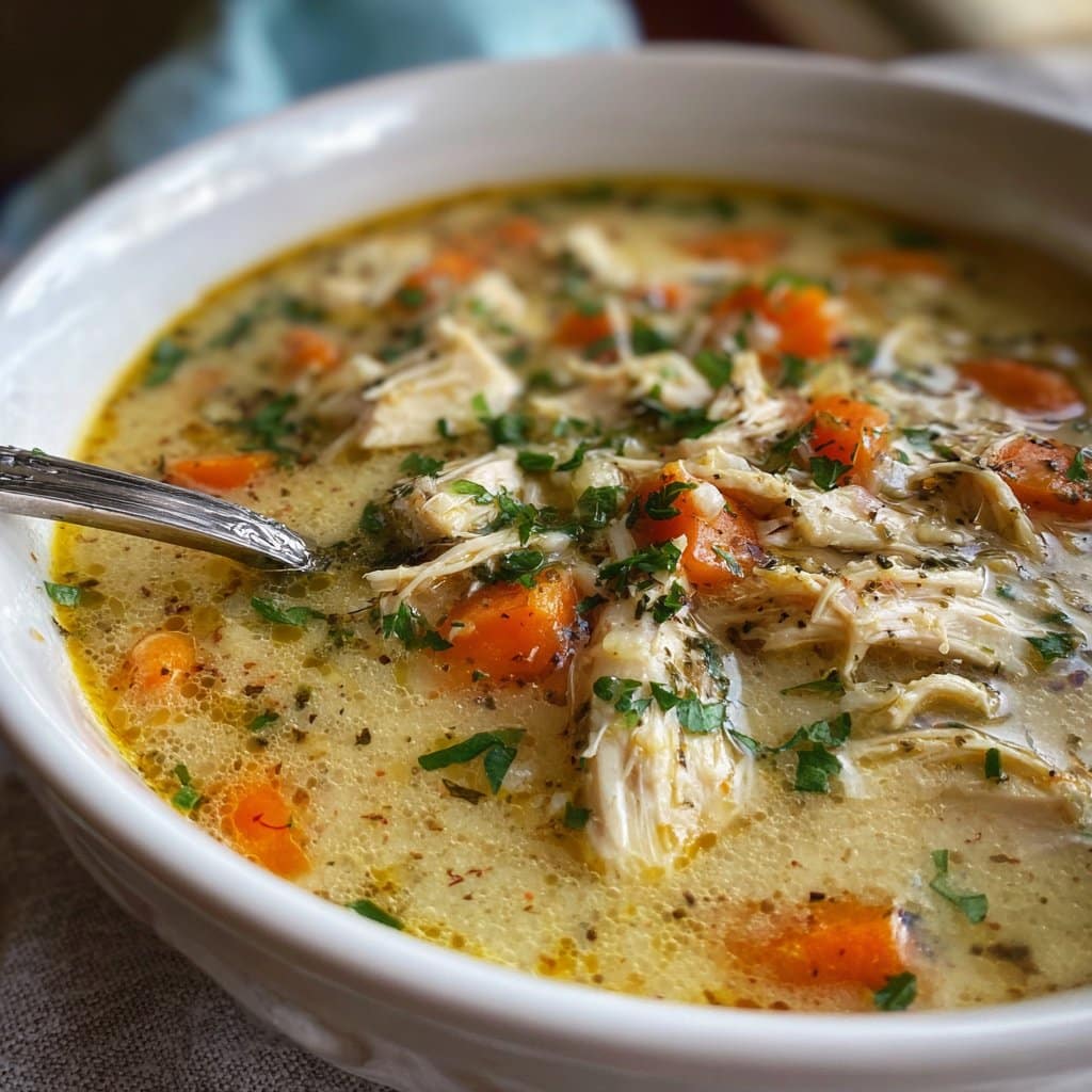 Roasted Garlic White Chicken Soup