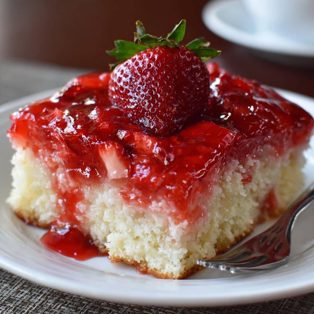 Strawberry Jello Poke Cake (Retro!)