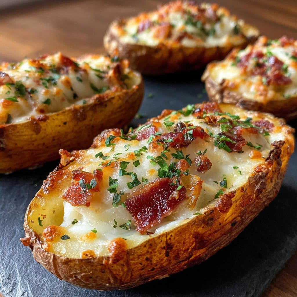 Baked Potato Slices with Cheese Topping