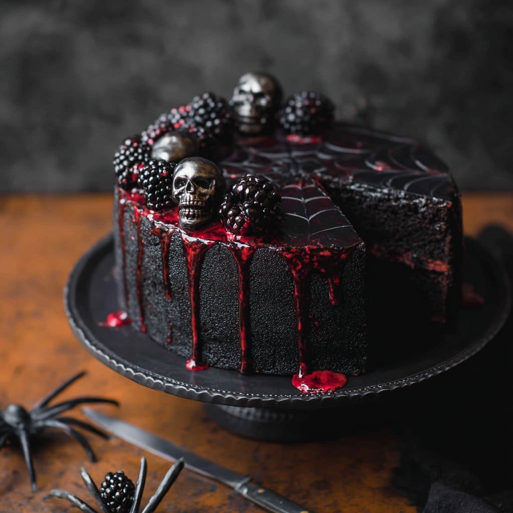 Black Velvet Halloween Cake