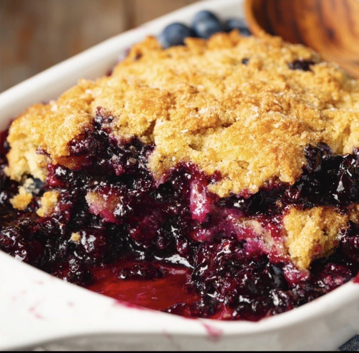 Blueberry Dump Cake with Pie Filling and Fresh Berries