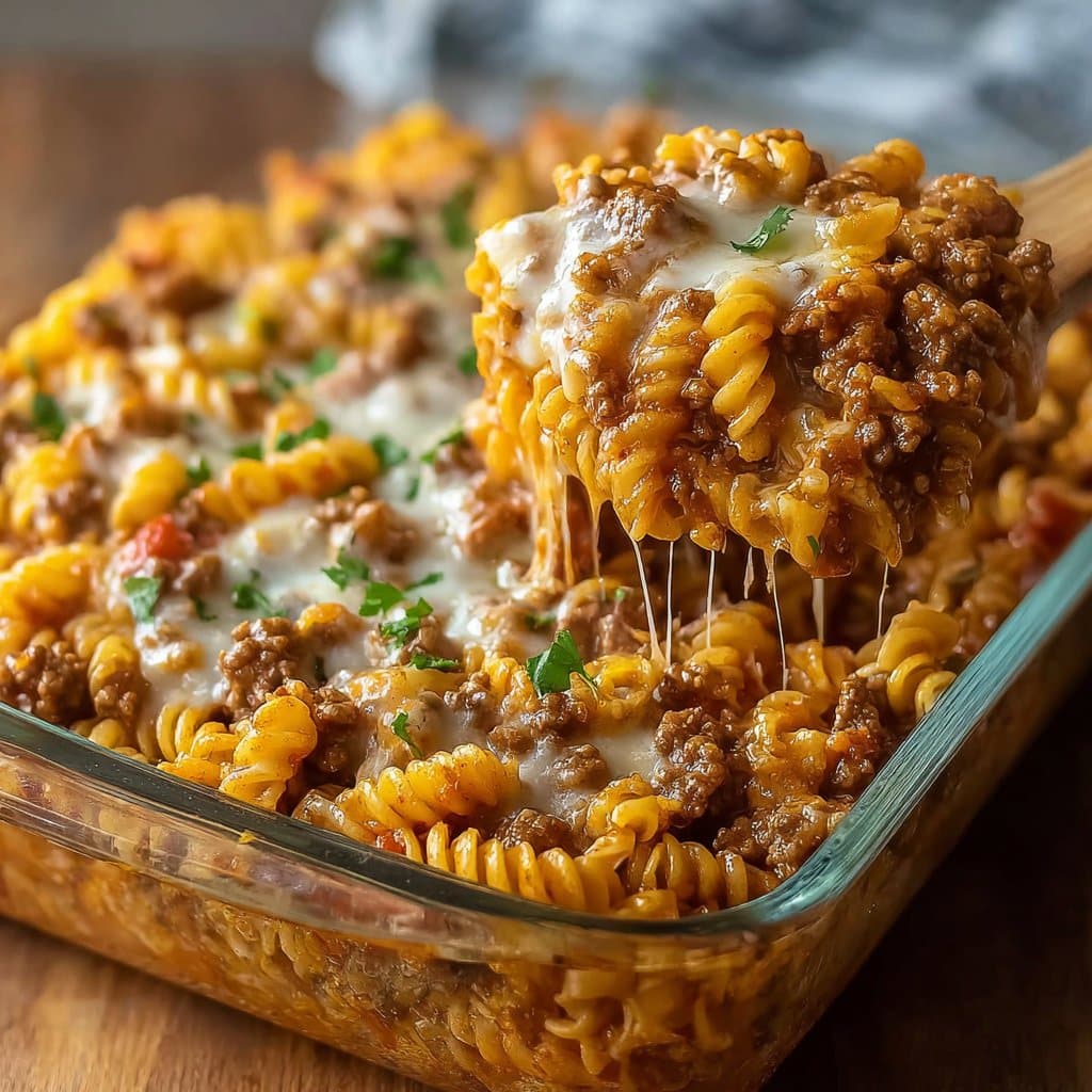 Cheesy Hamburger Casserole Bake