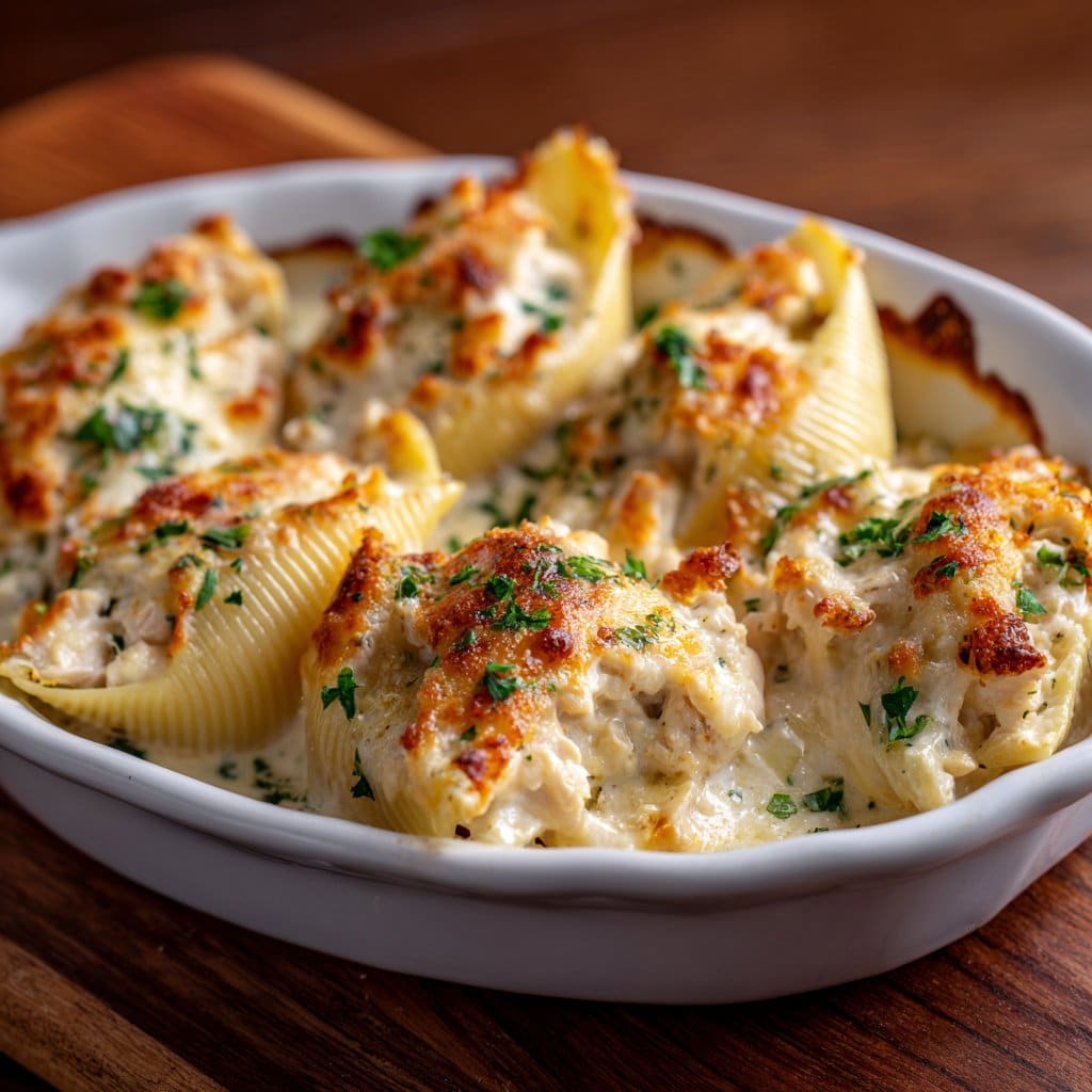 Chicken Alfredo Stuffed Shells