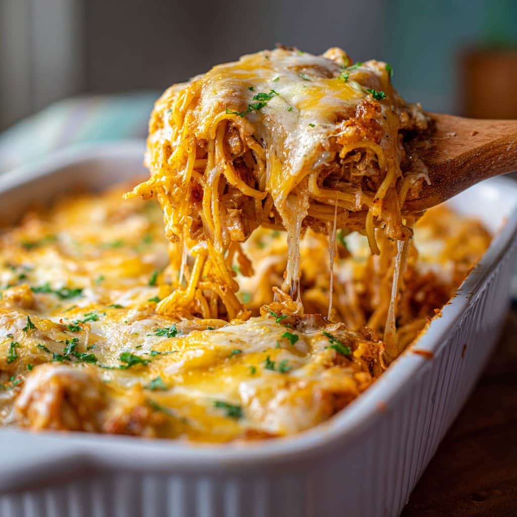 Chicken Spaghetti Casserole Bake