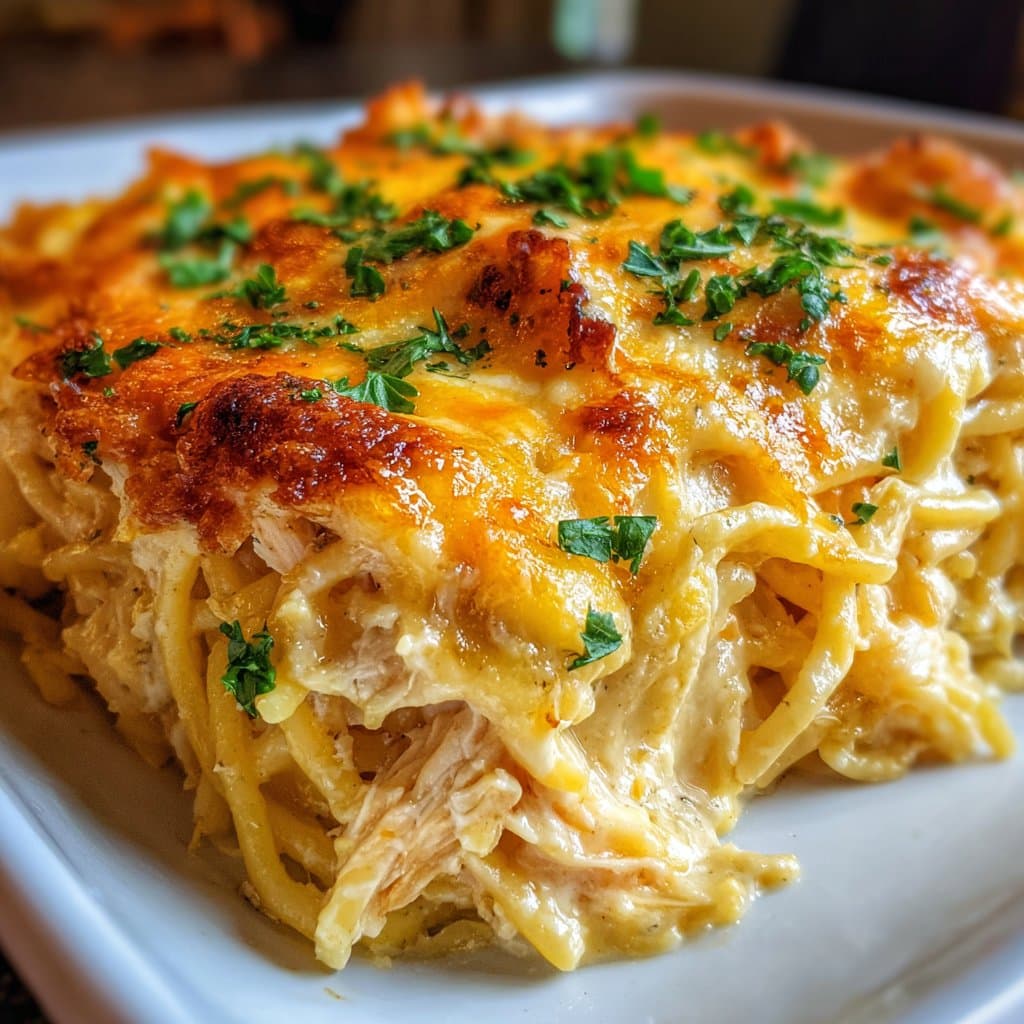 Chicken Spaghetti Casserole Bake