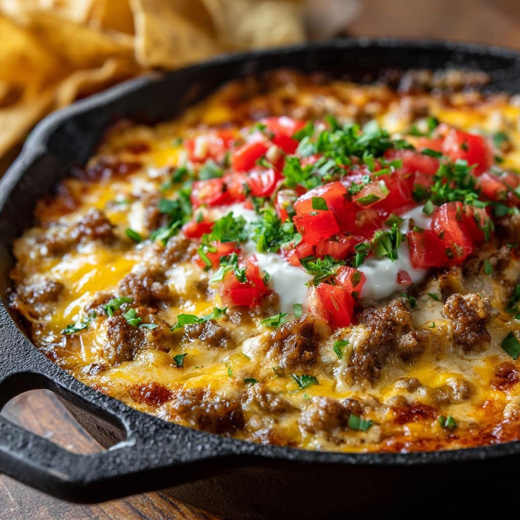 Cowboy Queso Dip with Sausage and Cheese