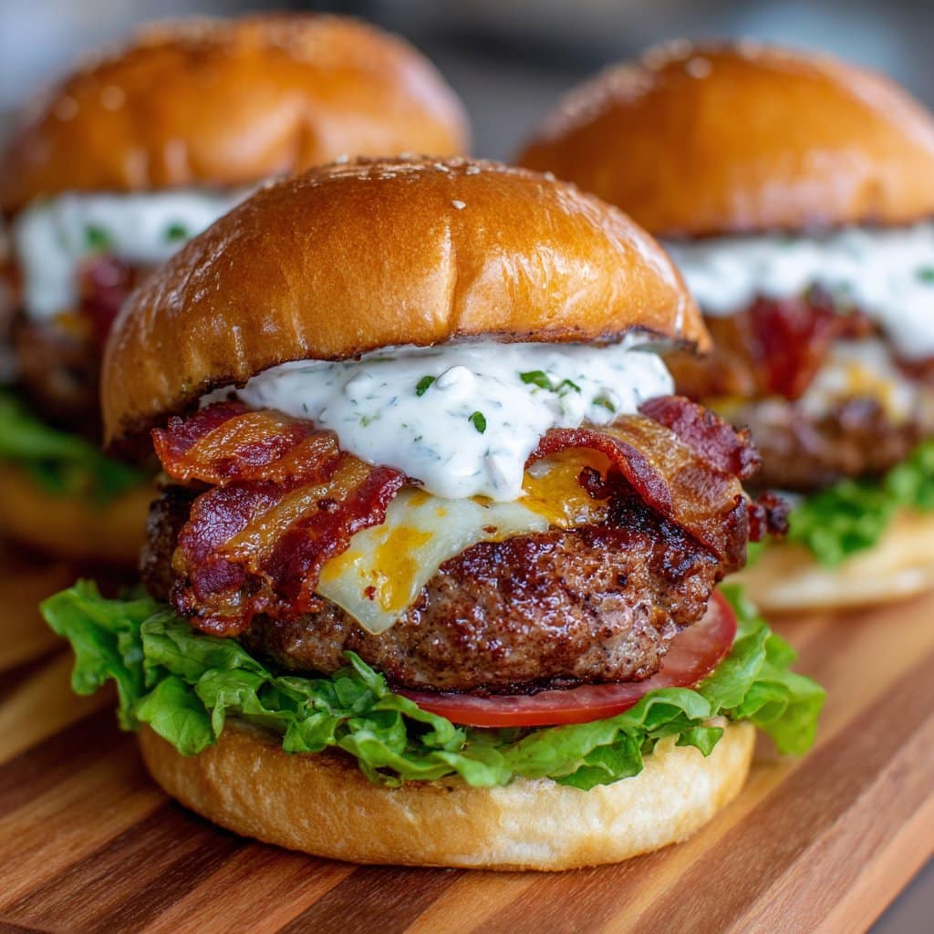 Crack Burgers with Bacon and Ranch