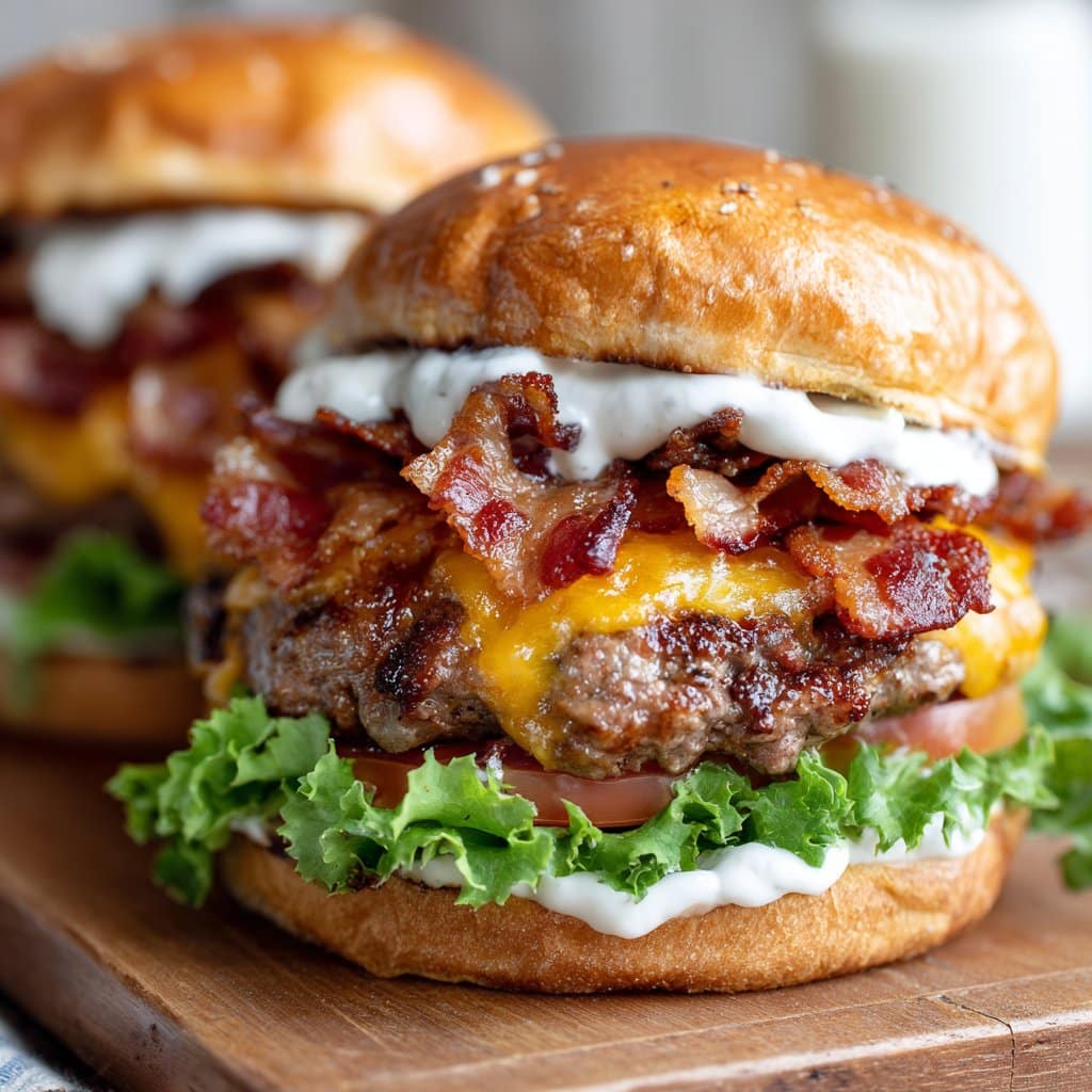 Crack Burgers with Bacon and Ranch