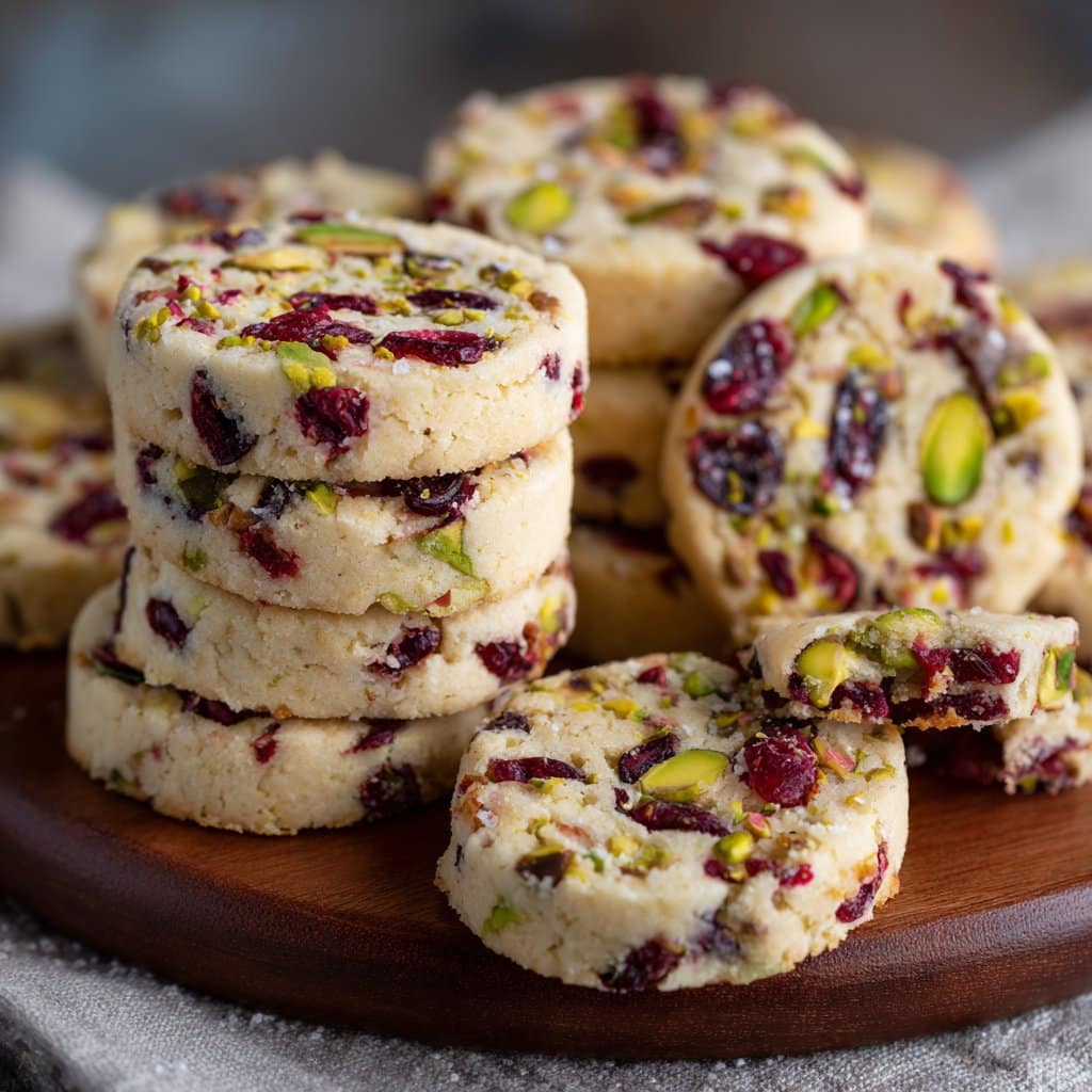 Cranberry Pistachio Shortbread Cookies Easy
