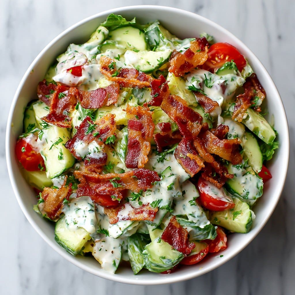 Cucumber bacon ranch salad