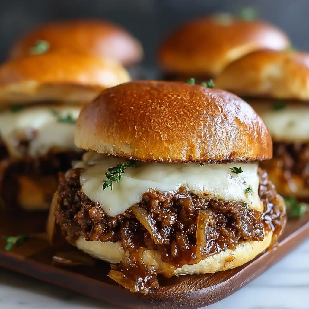 French Onion Beef Sloppy Joes