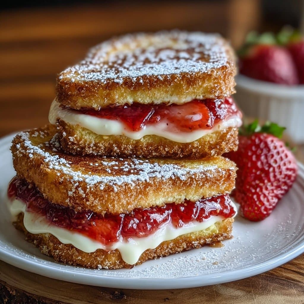 Fried Strawberry Cheesecake Sandwiches