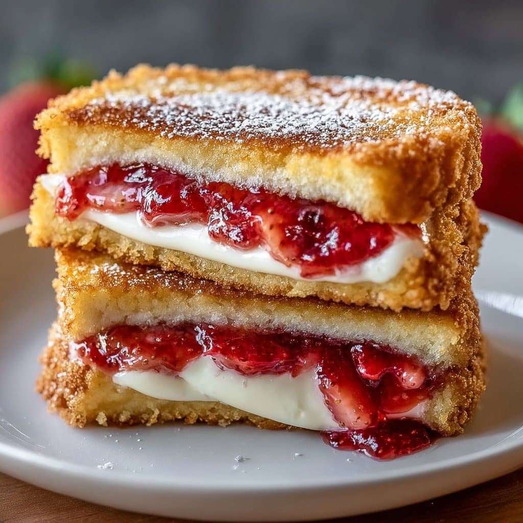 Fried Strawberry Cheesecake Sandwiches
