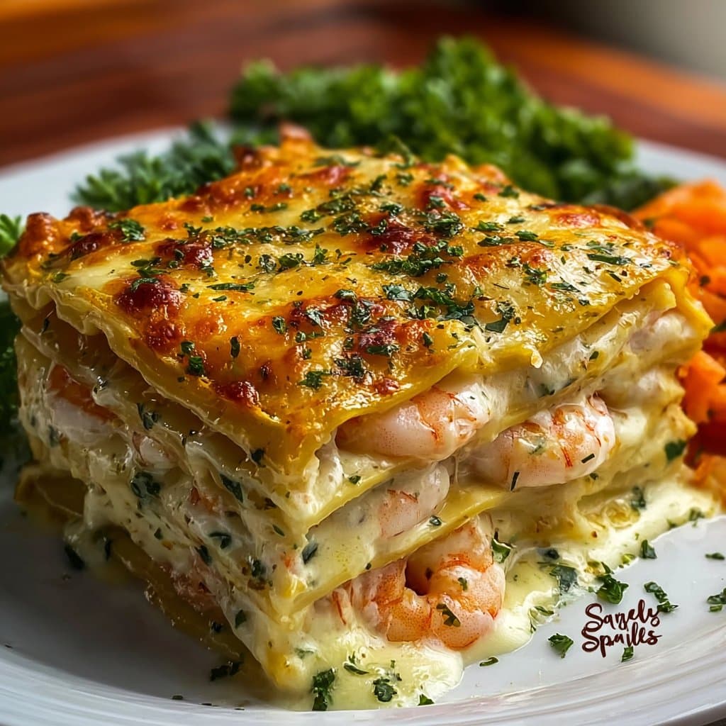 Garlic Butter Shrimp Scampi Lasagna